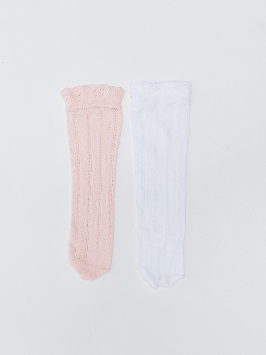 Self Patterned Baby Girl Knee High Socks 2 Pack-1