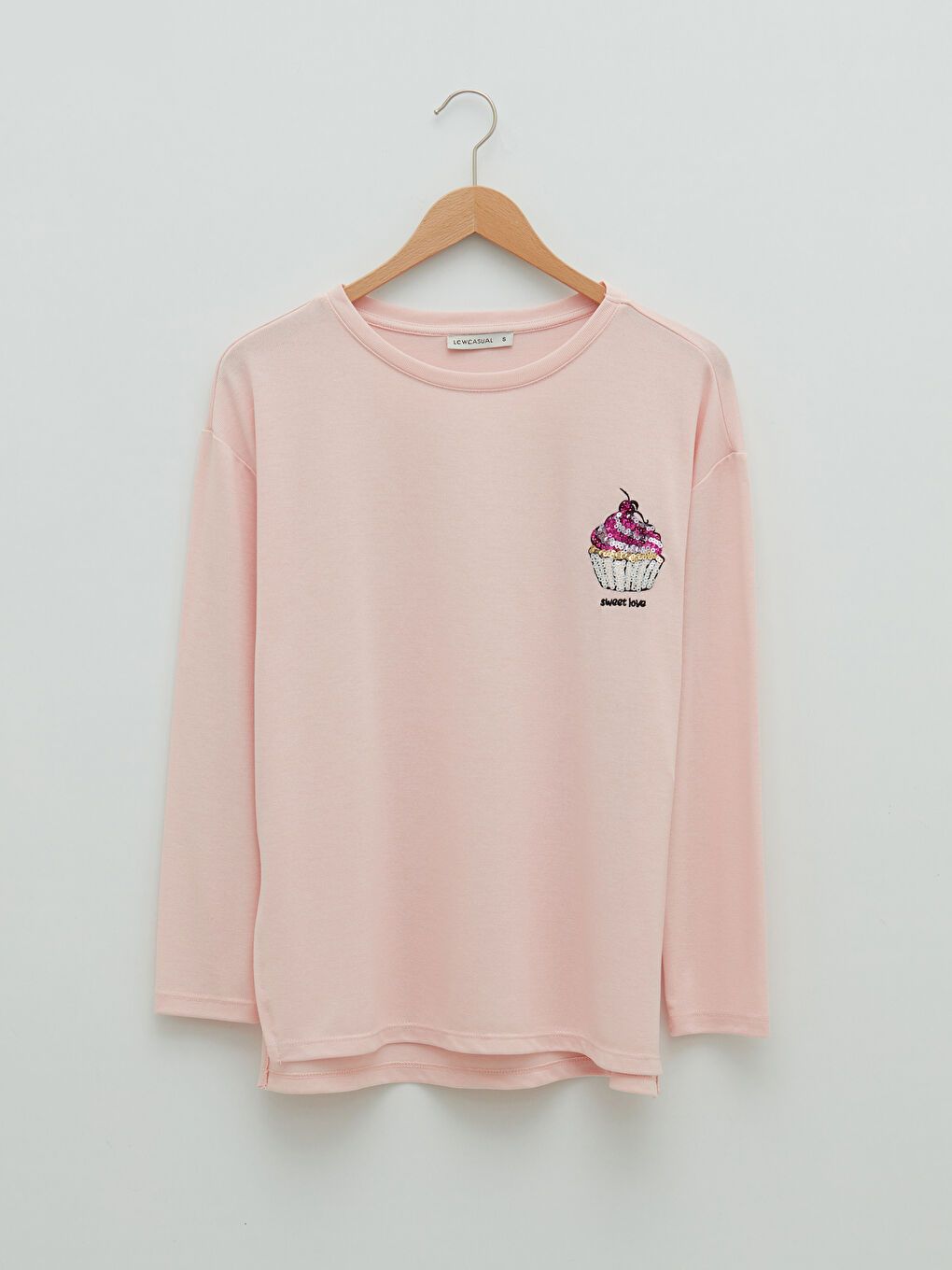 Crew Neck Sequin Embellished Women's T-Shirt-5