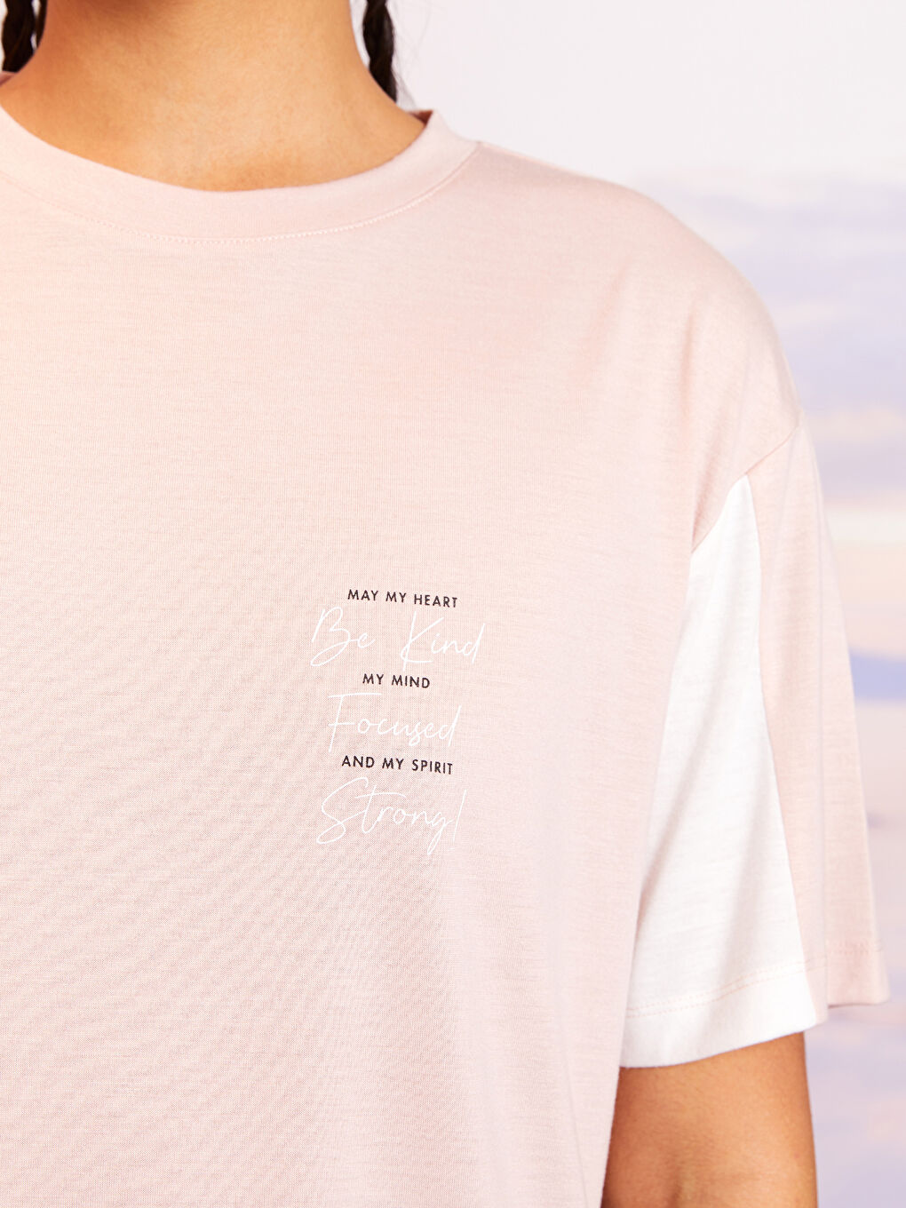 Футболка с круглым вырезом, с буквенным принтом и коротким рукавом для женщин-2