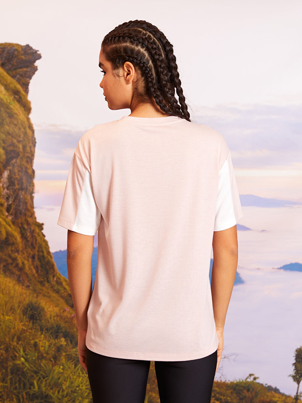 Футболка с круглым вырезом, с буквенным принтом и коротким рукавом для женщин-3