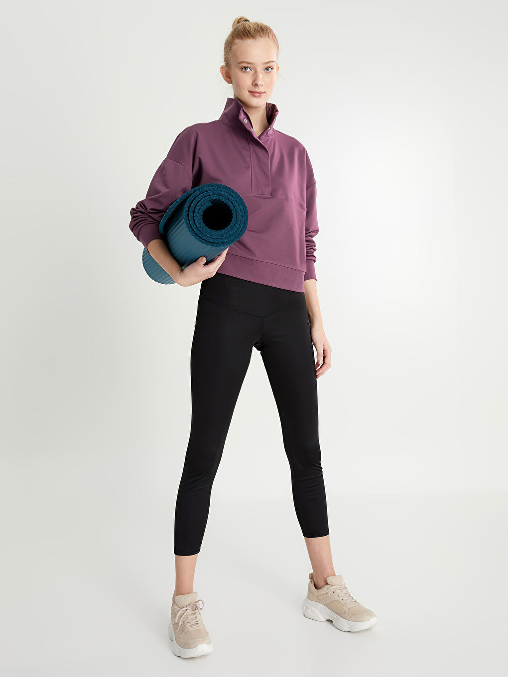 XSIDE ACTIVE Women's Elasticated Waist Plain Sports Leggings -S28324Z8-CVL