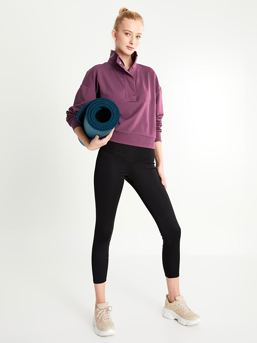 XSIDE ACTIVE Women's Elasticated Waist Plain Sports Leggings -S28324Z8-CVL