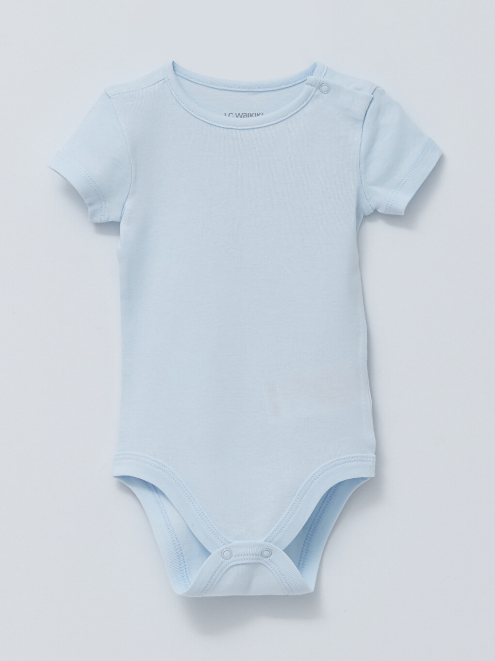 Mavi Bisiklet Yaka Kısa Kollu Pamuklu Erkek Bebek Çıtçıtlı Body 2'li-3