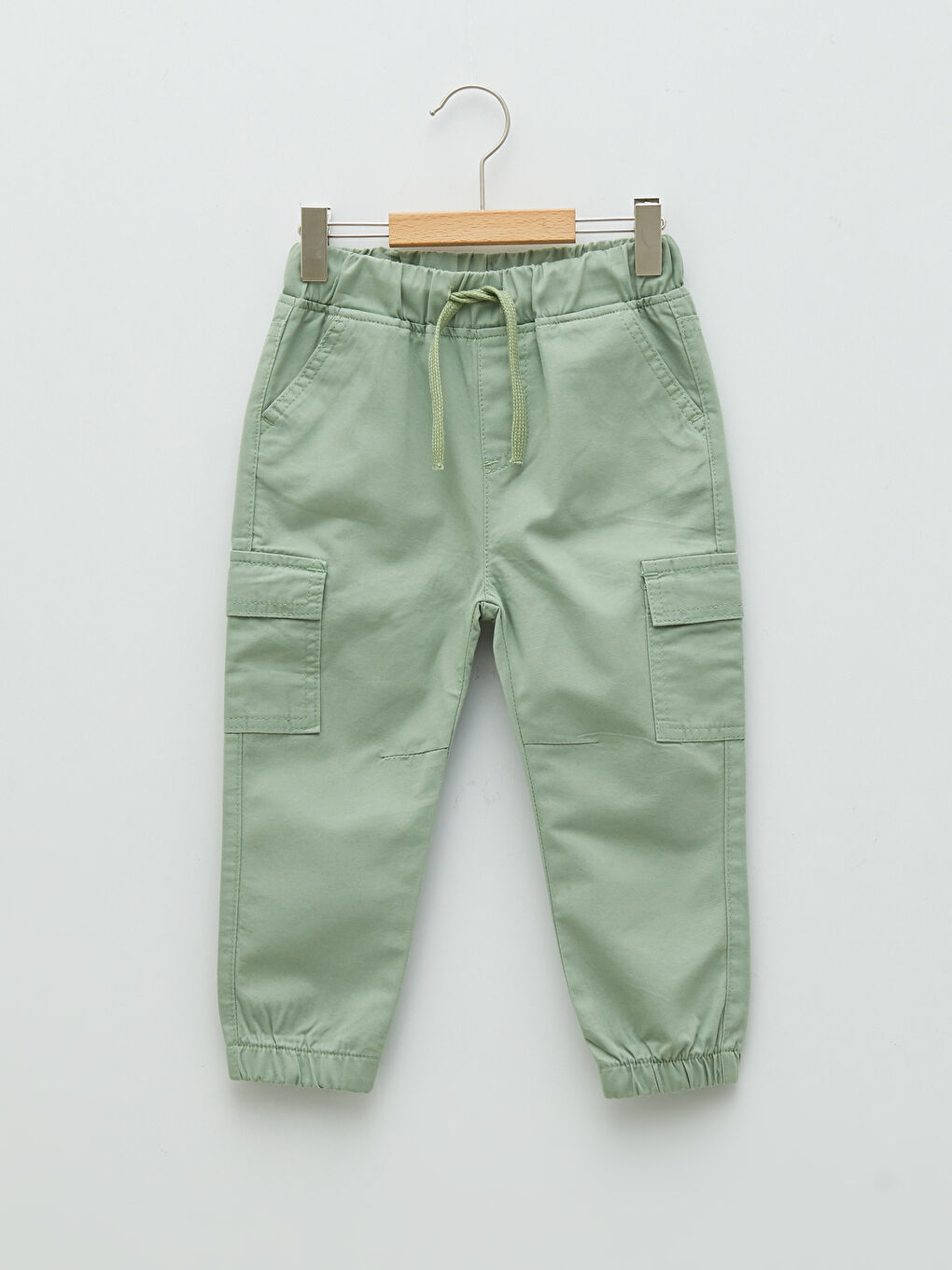 Yeşil Beli Lastikli Basic Pamuklu Erkek Bebek Jogger Pantolon