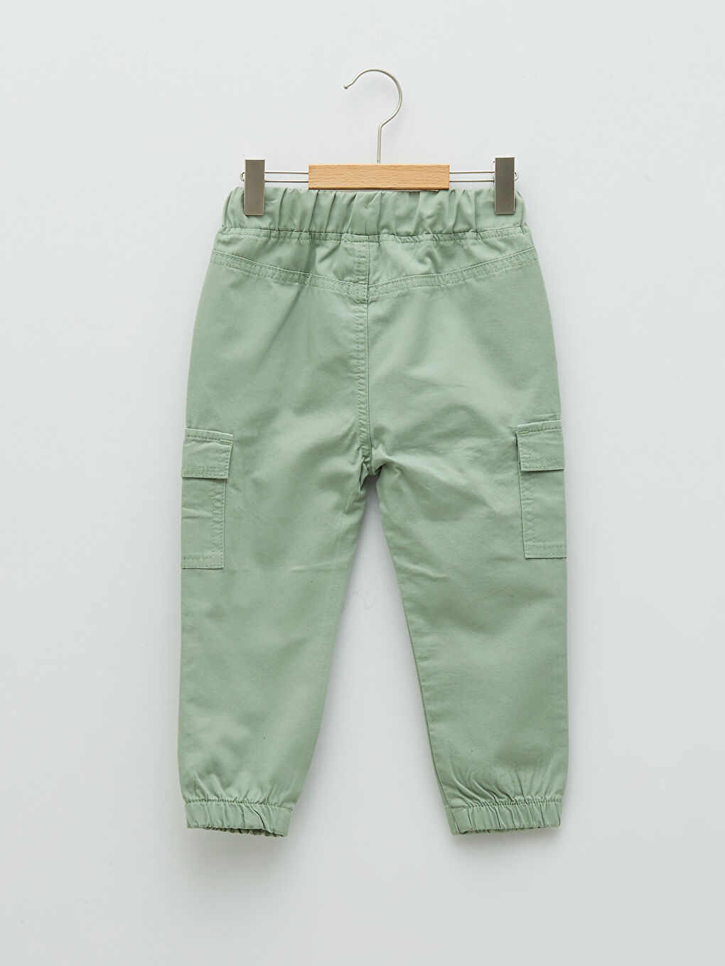 Yeşil Beli Lastikli Basic Pamuklu Erkek Bebek Jogger Pantolon-1