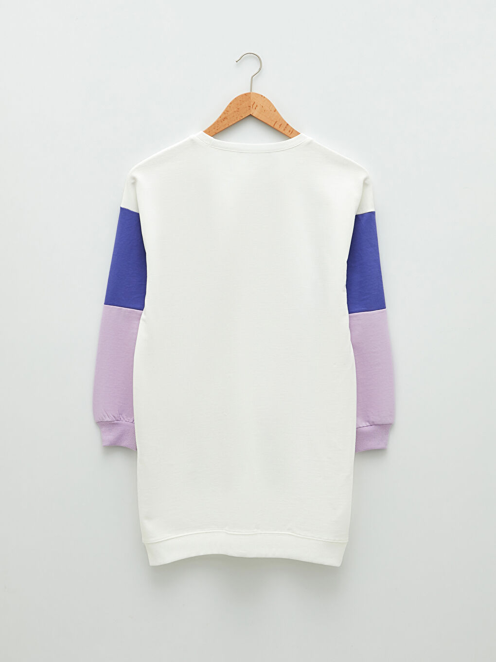 Crew Neck Long Sleeve Women's Dress with Color Block-6