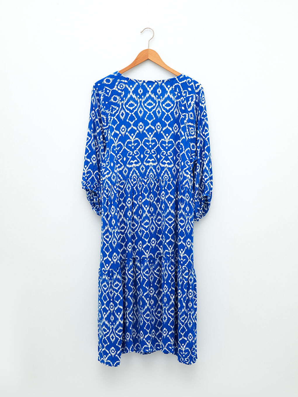 V-Neck Patterned Viscose Women's Dress-7