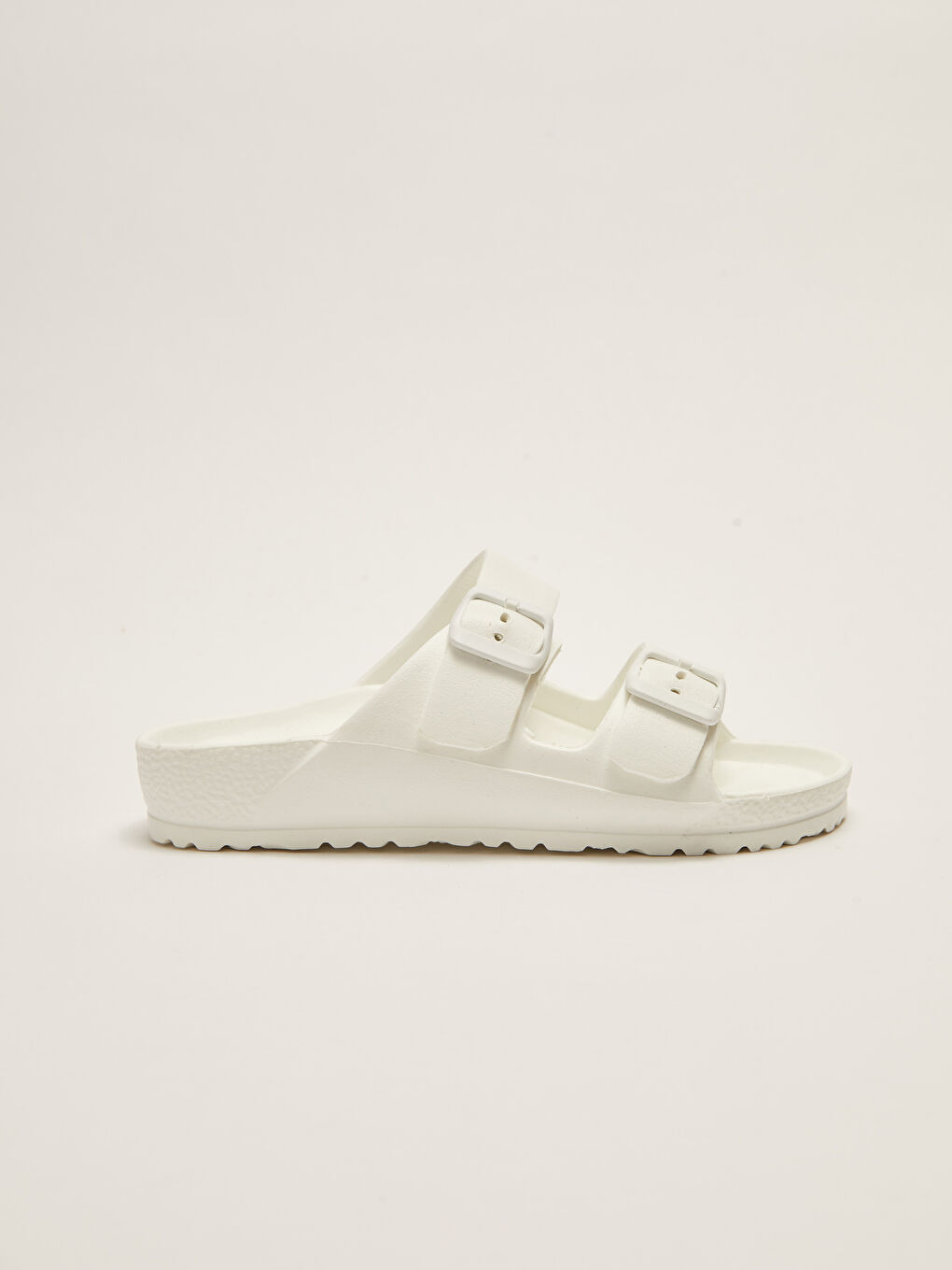 Beyaz Çift Bantlı Kız Çocuk Terlik-1