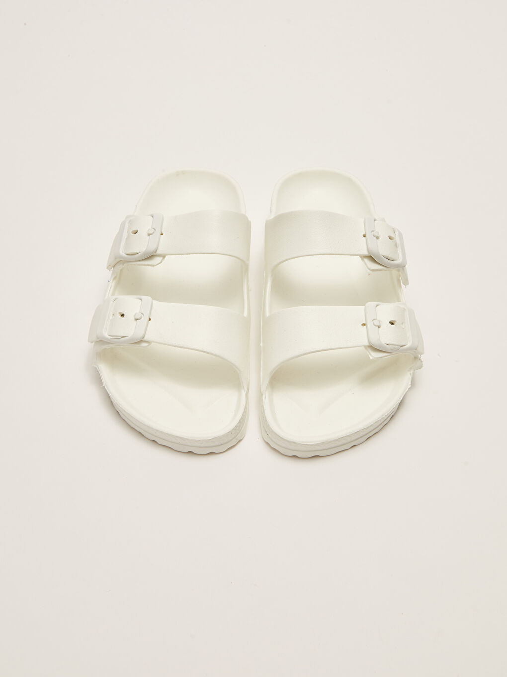 Beyaz Çift Bantlı Kız Çocuk Terlik-2