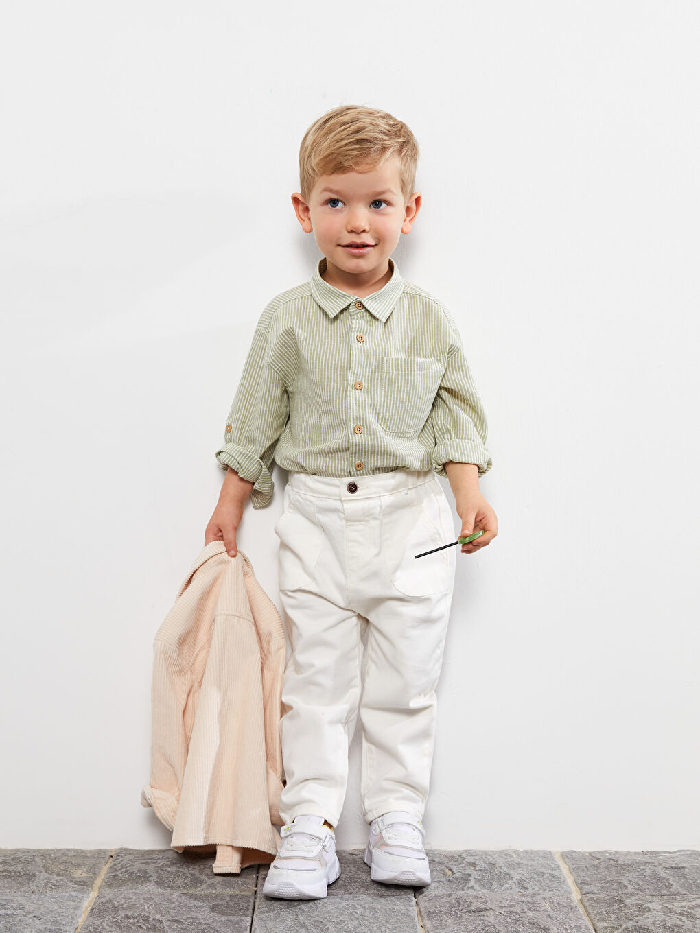 Chemise Rayée à Manches Longues pour Bébés Garçons