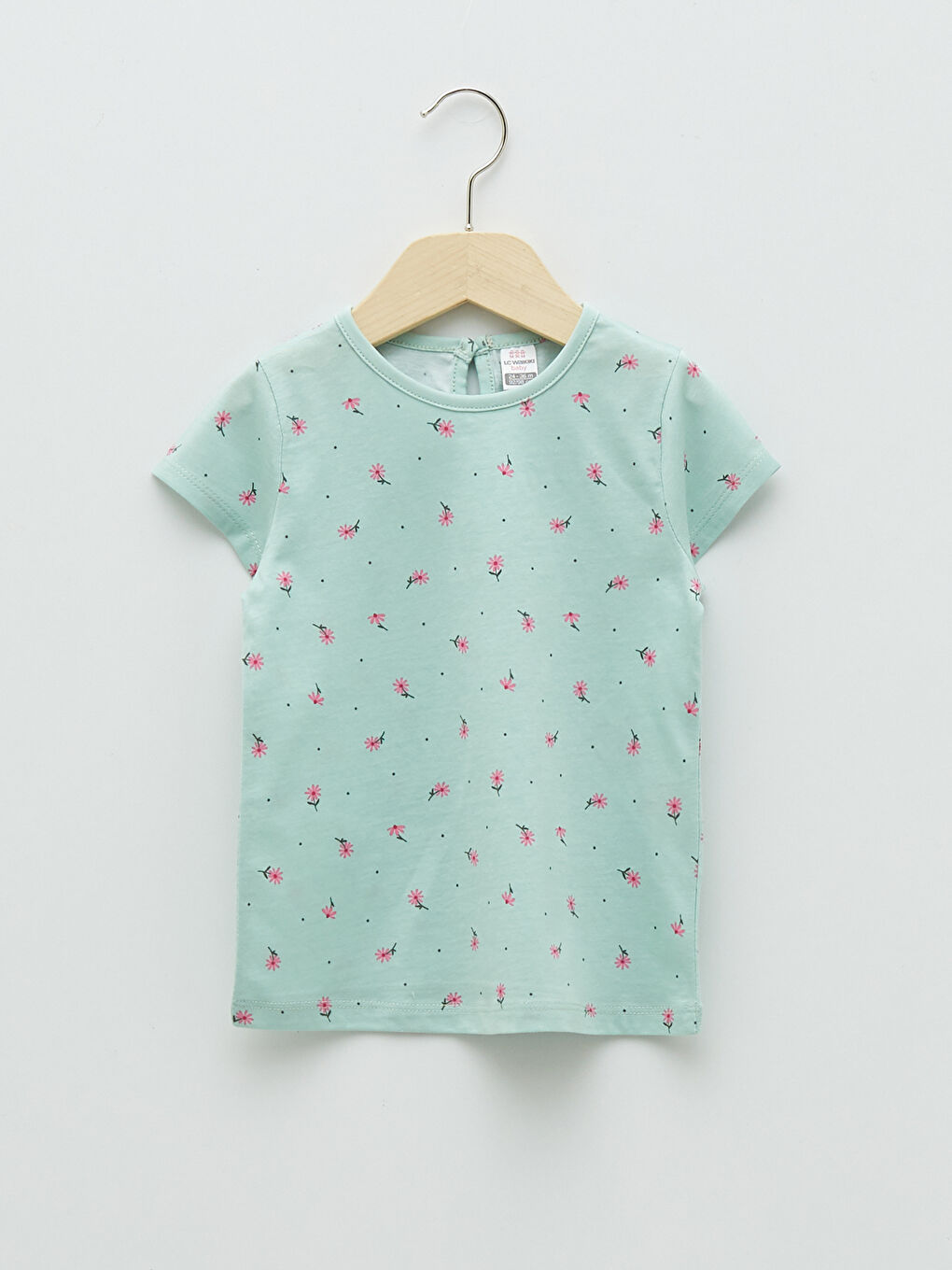 Crew Neck Short Sleeve Printed Baby Girl T-Shirt 2 Pieces-1