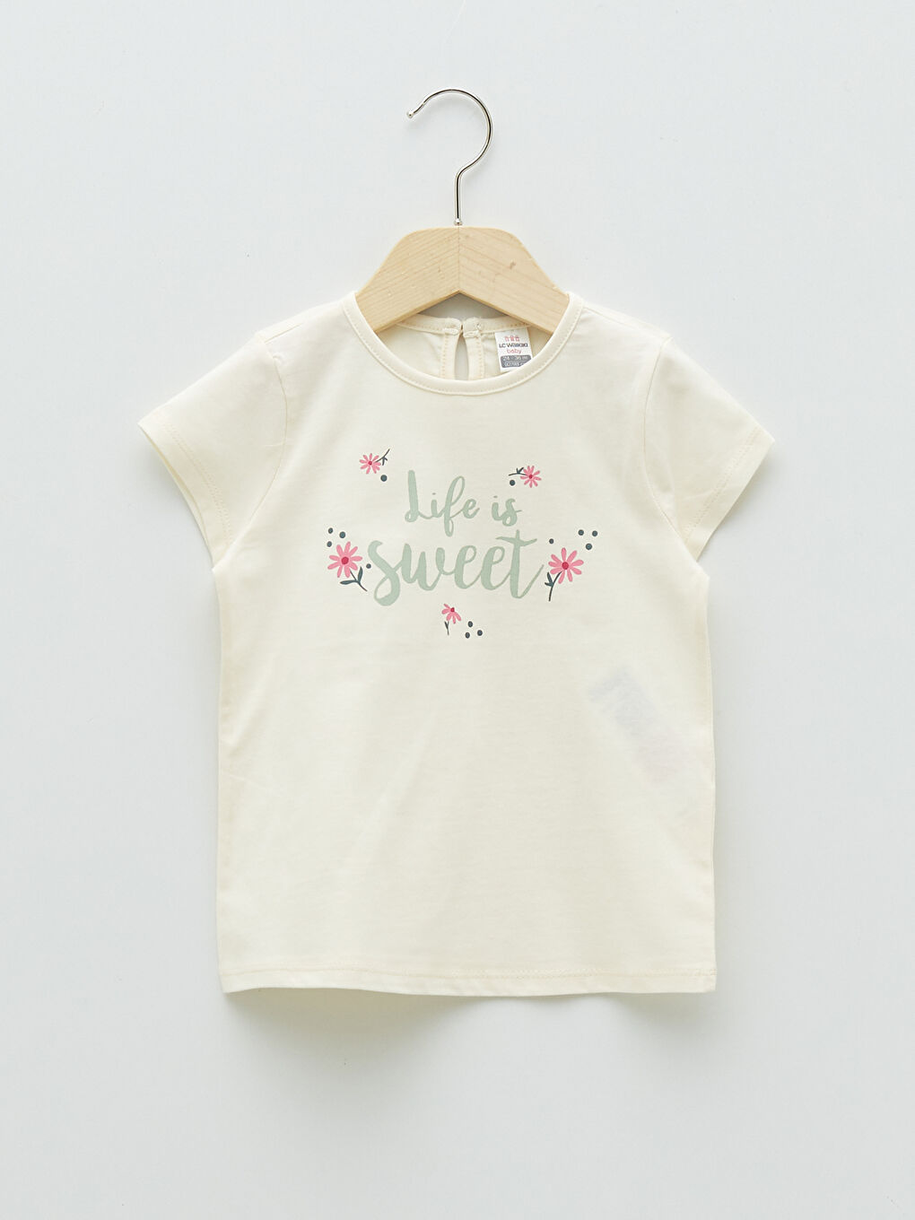 Crew Neck Short Sleeve Printed Baby Girl T-Shirt 2 Pieces-2