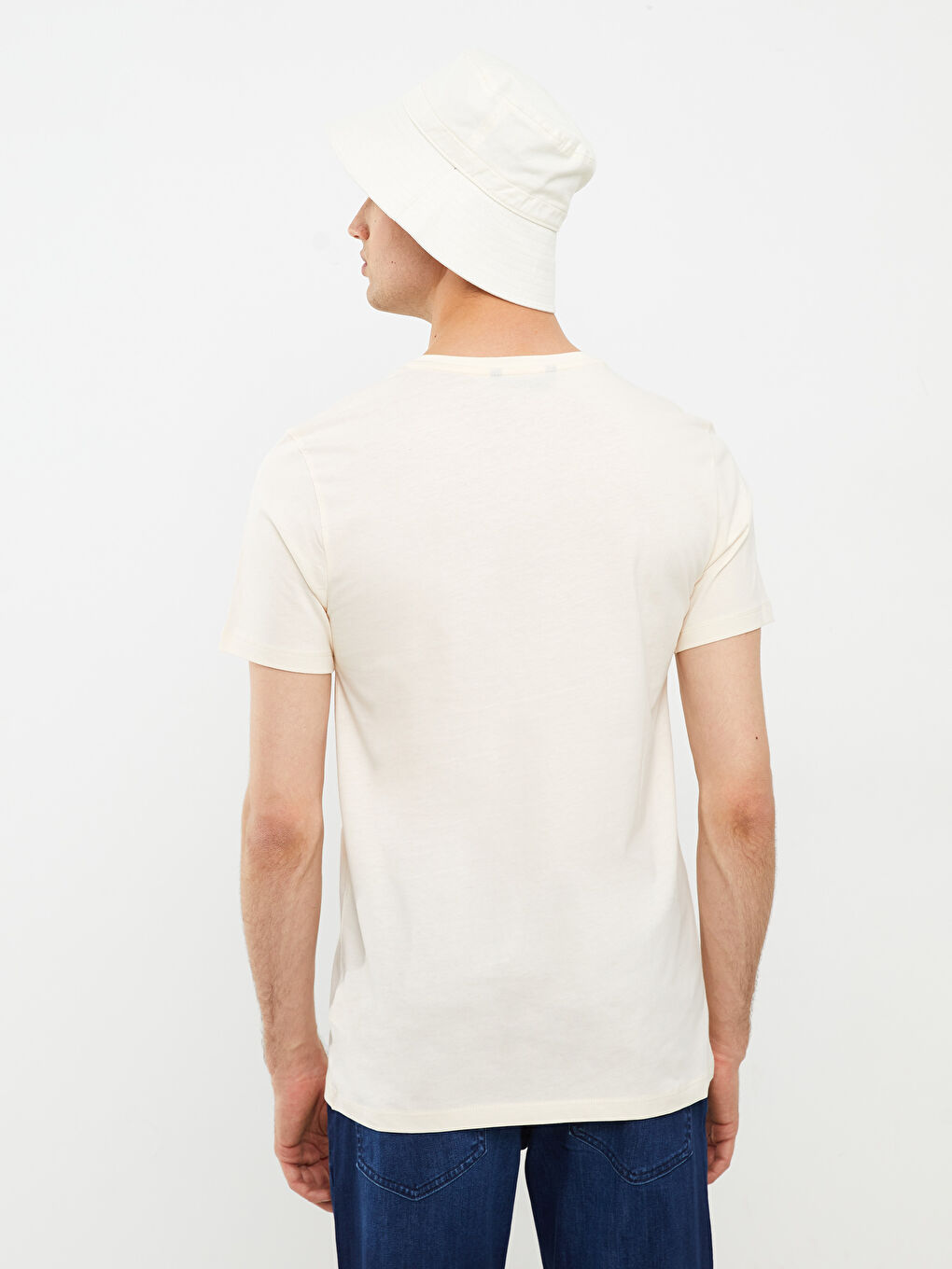 Crew Neck Short Sleeve Printed Combed Cotton Men's T-shirt-3