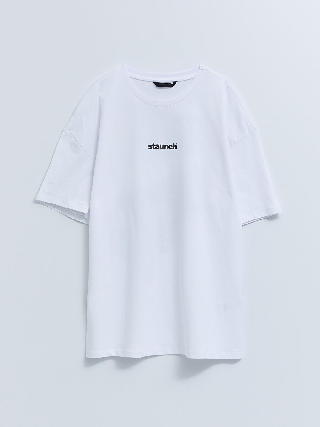 Beyaz Oversize Bisiklet Yaka Kısa Kollu Baskılı Penye Erkek Tişört