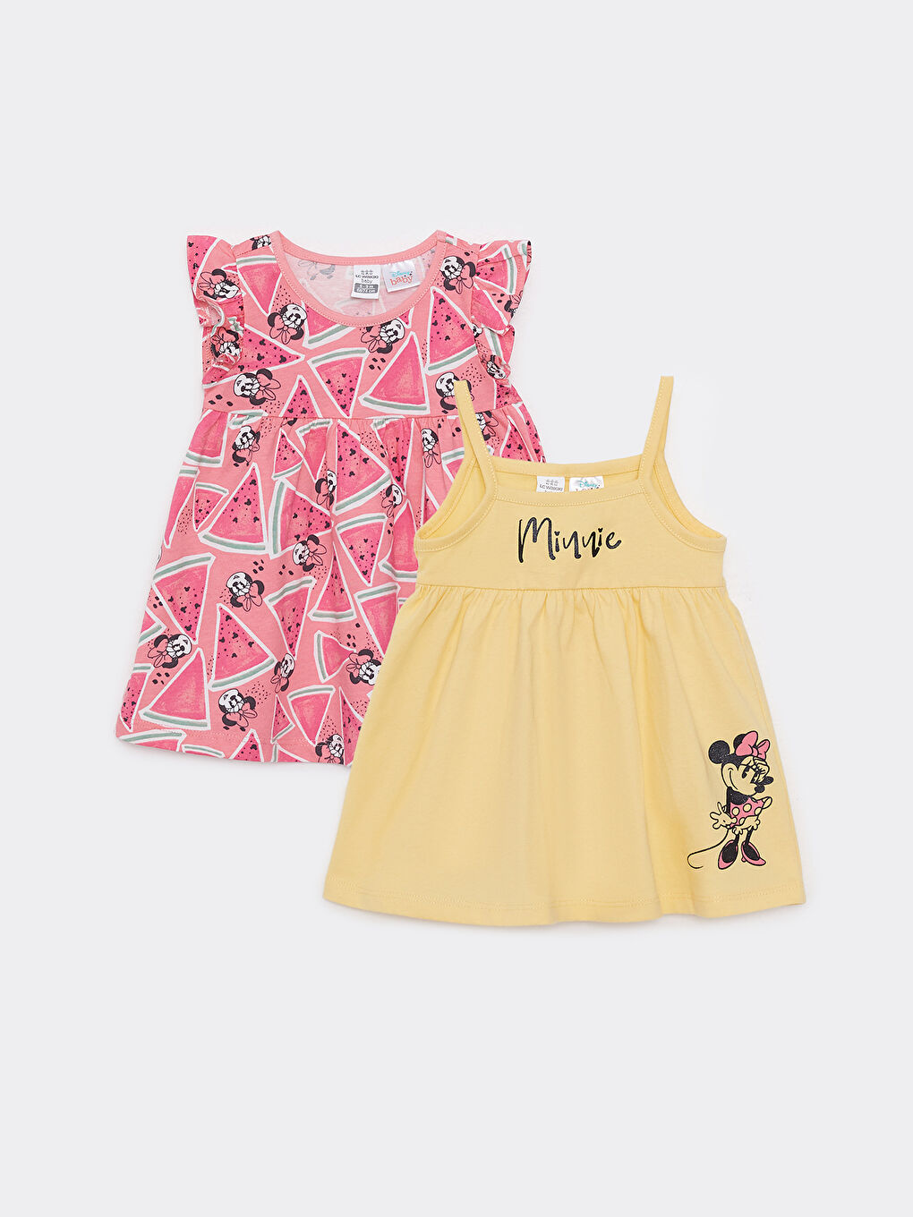 LCW baby Minnie Mouse Printed Cotton Baby Girl Dress 2 Pack