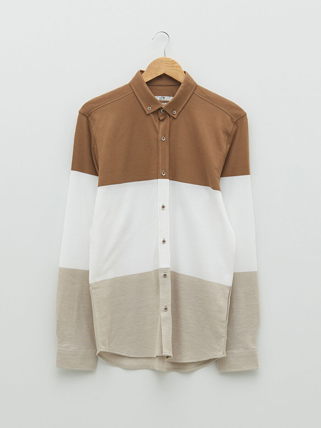 قميص رجالي ضيق بأكمام طويلة وكتلة ألوان-5