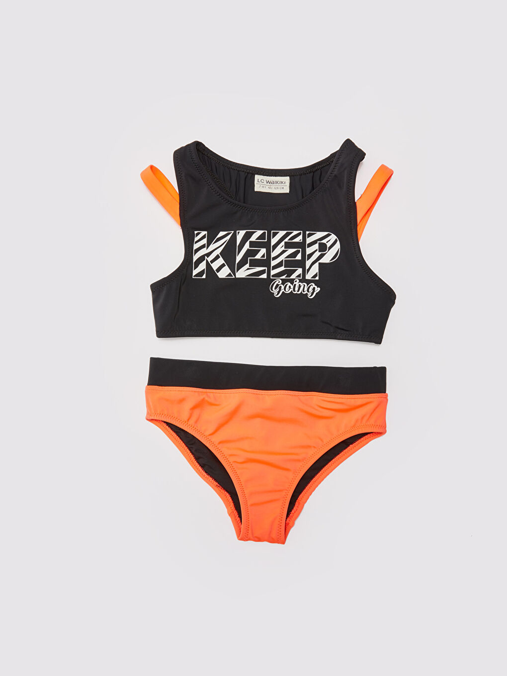 LCW Kids Mercan Esnek Kumaştan Baskılı Kız Çocuk Bikini