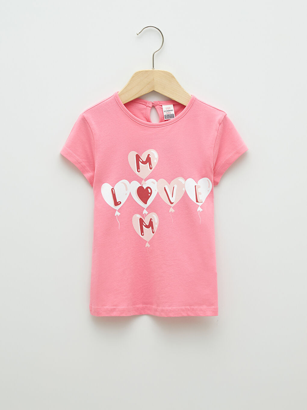Crew Neck Short Sleeve Printed Cotton Baby Girl T-Shirt