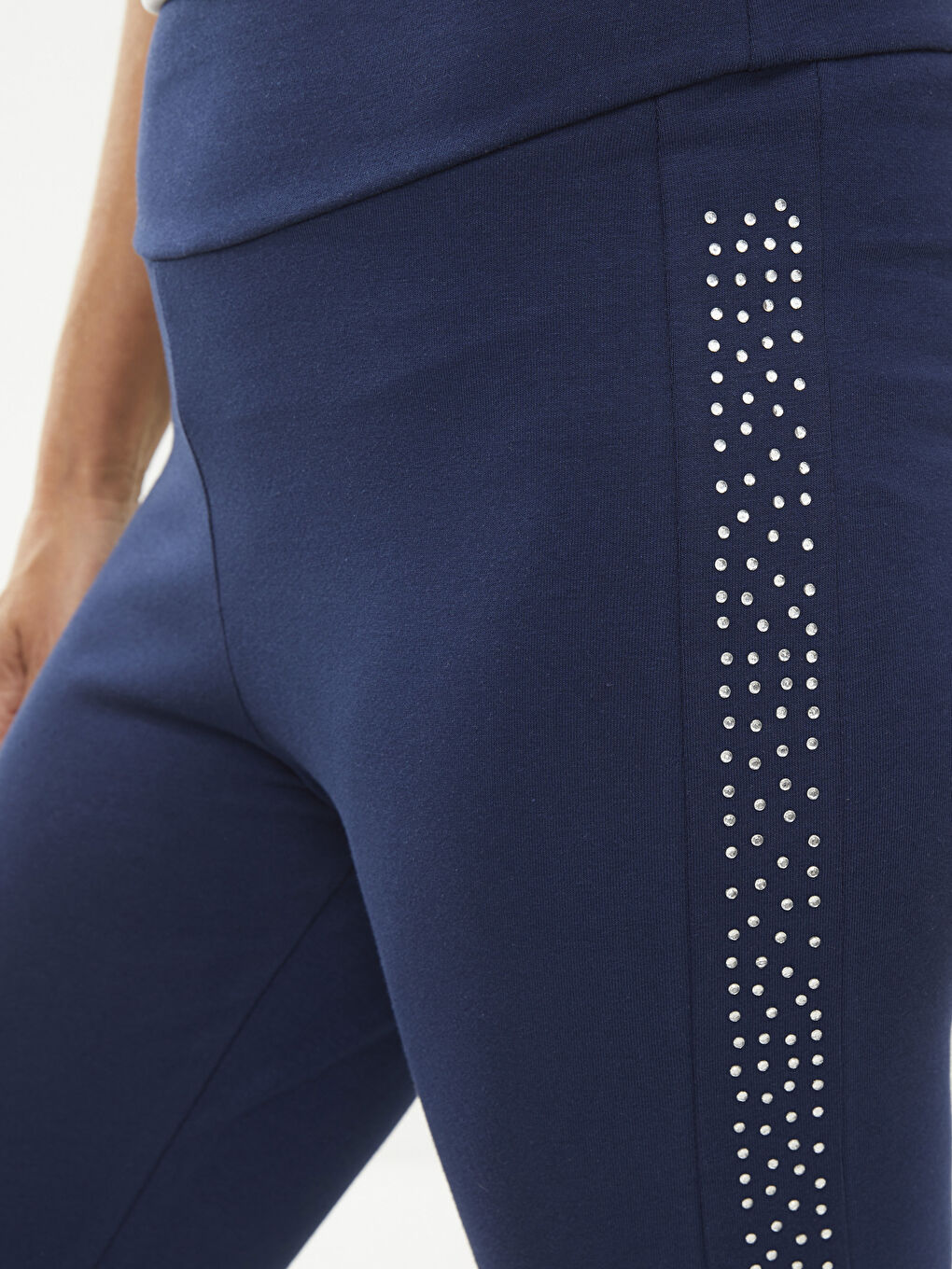 Tayt Femme Brodé à Taille Élastiquée-3