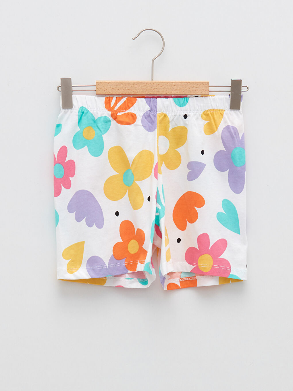 Shirt Collar Printed Short Sleeve Girls' Pyjama Set-3