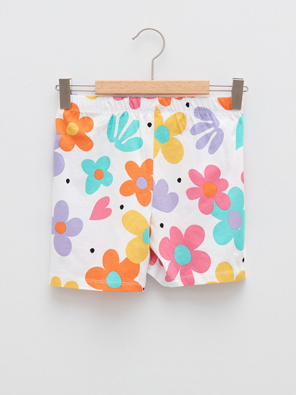 Shirt Collar Printed Short Sleeve Girls' Pyjama Set-4