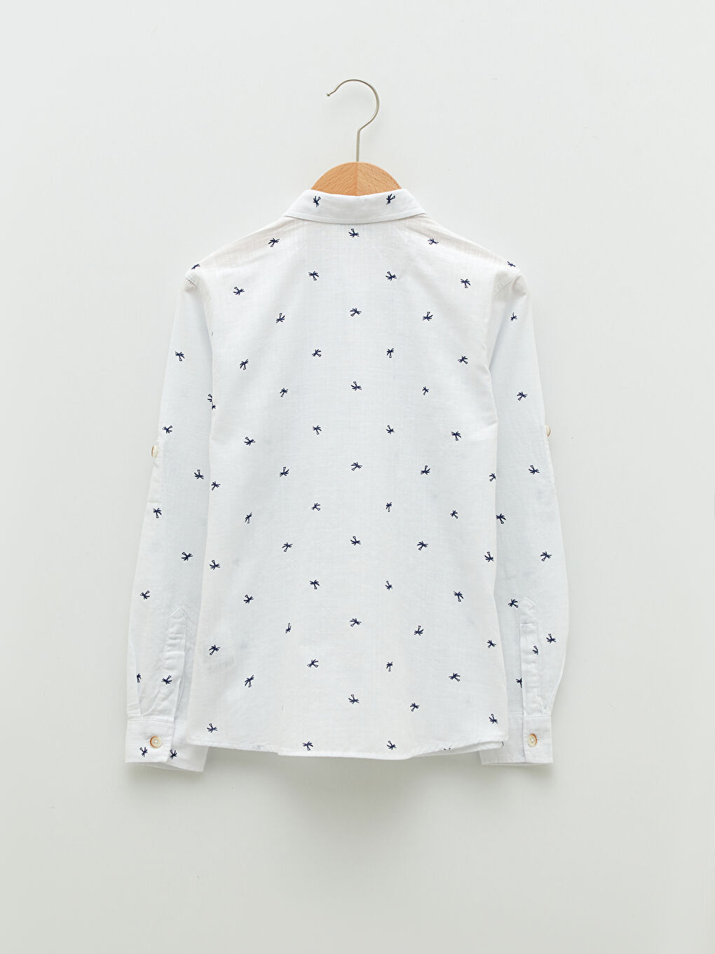 قميص أولاد كم طويل بوبلين مطبوع-1