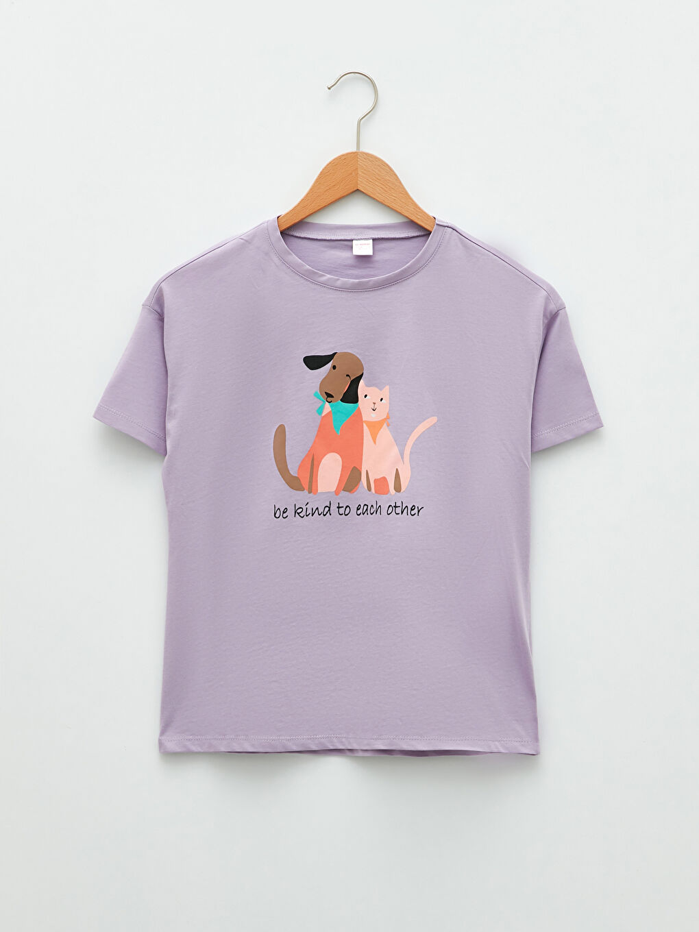 Crew Neck Printed Short Sleeve Girls' Pyjama Set-1