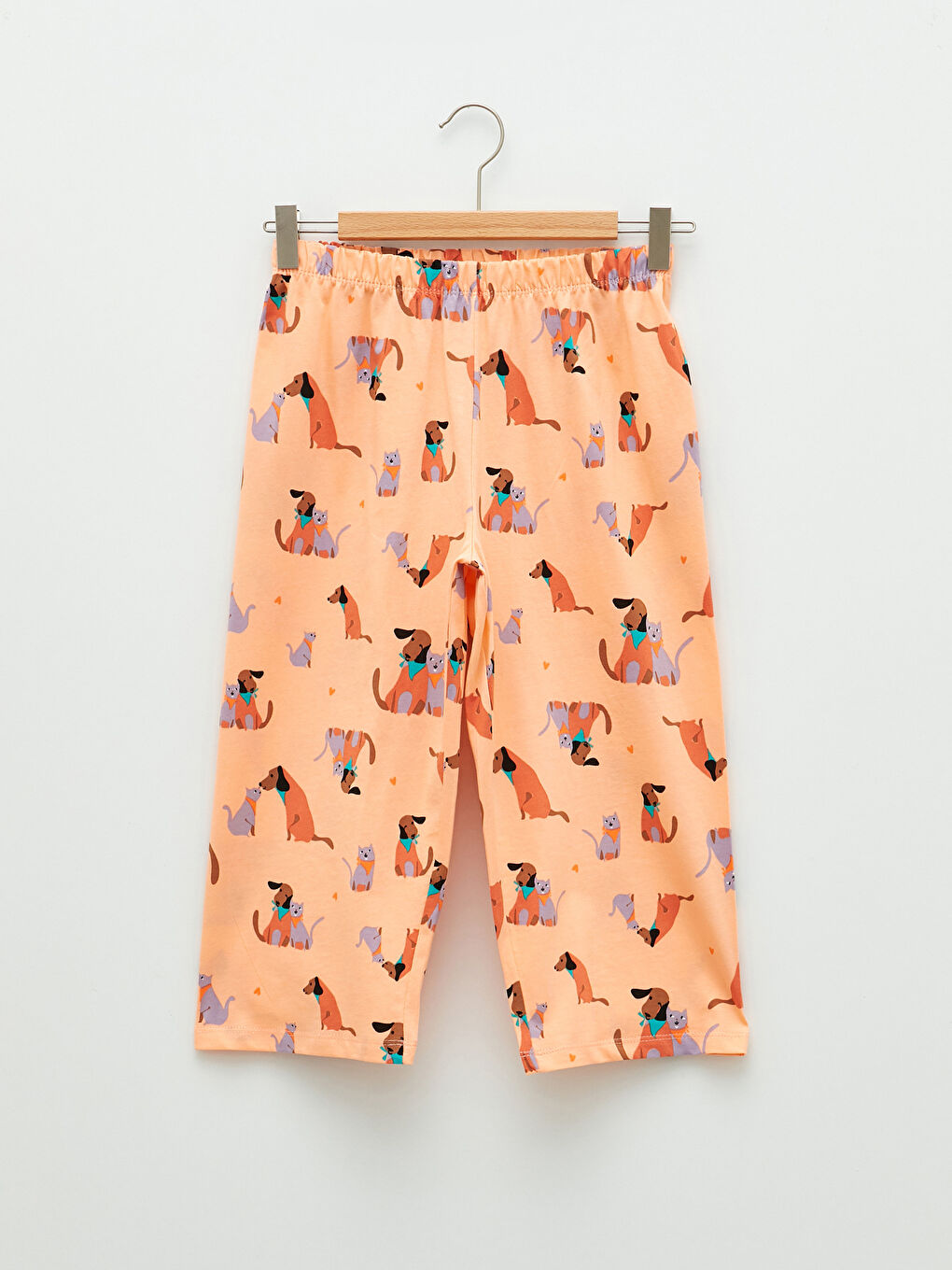 Crew Neck Printed Short Sleeve Girls' Pyjama Set-3