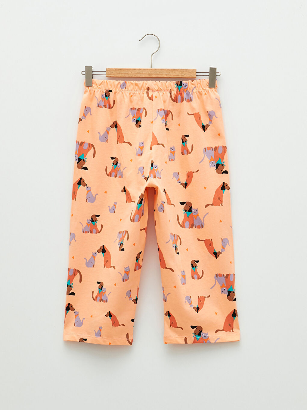 Crew Neck Printed Short Sleeve Girls' Pyjama Set-4
