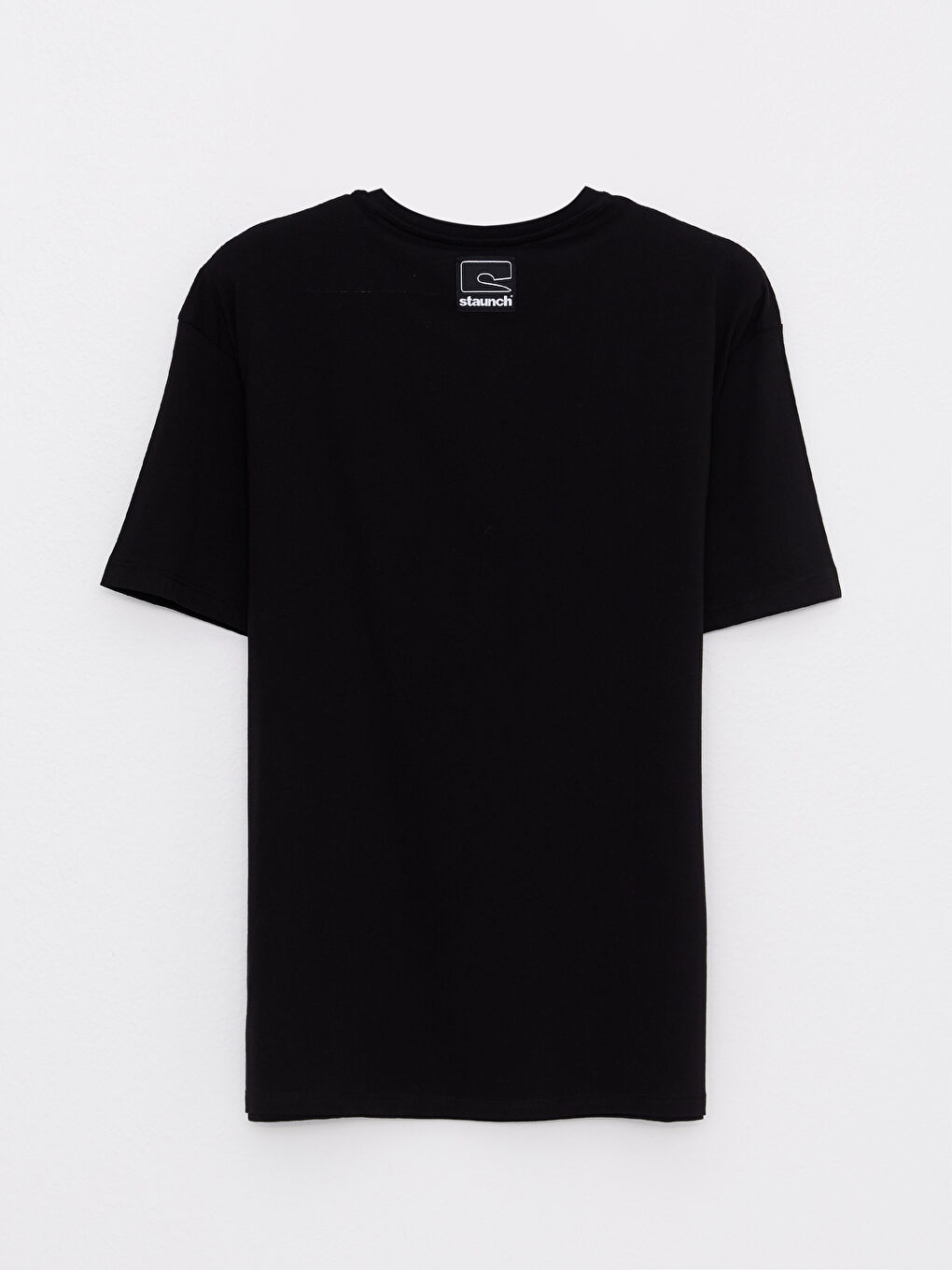 Siyah Bisiklet Yaka Kısa Kollu Baskılı Penye Erkek Tişört-5