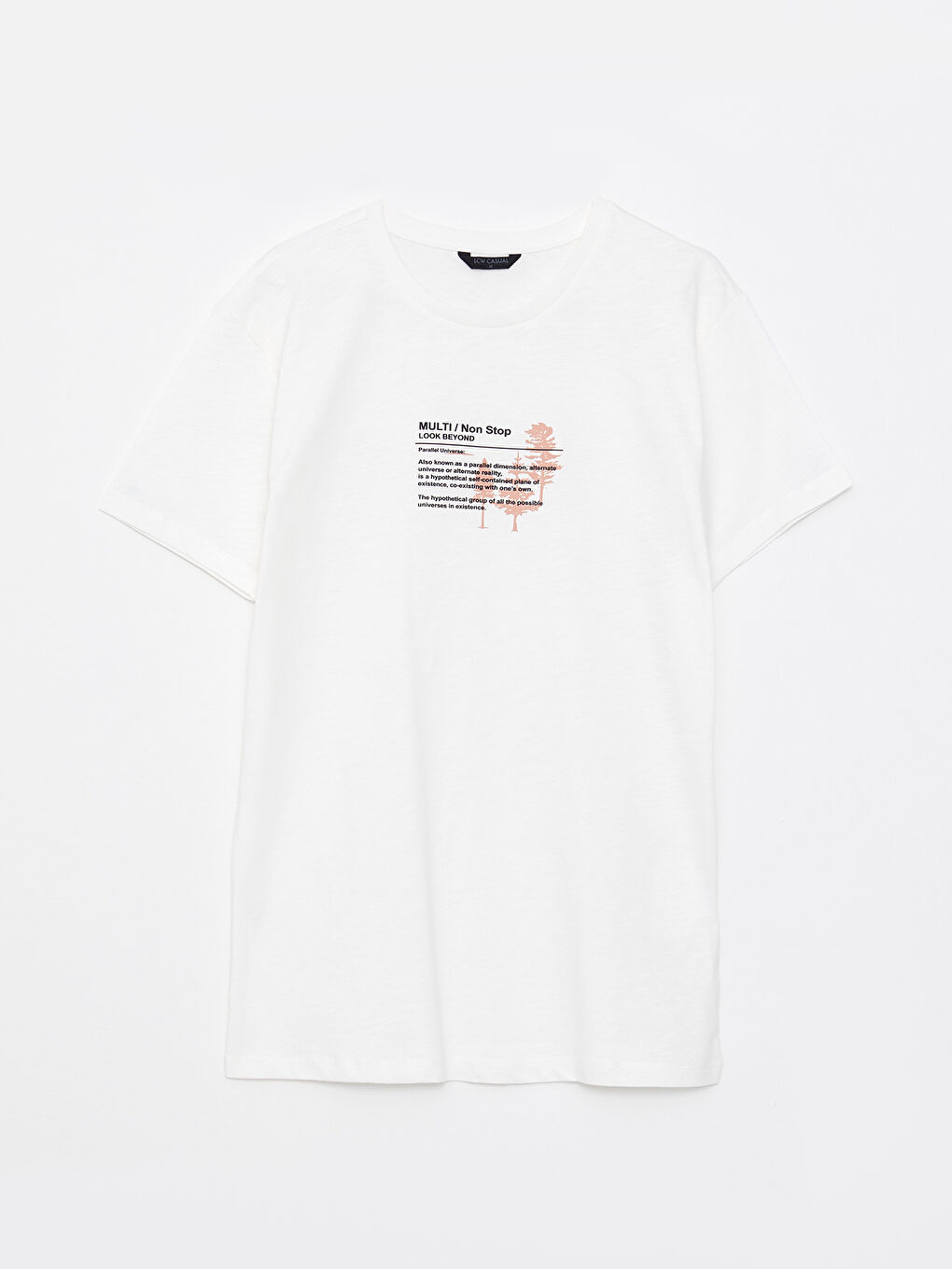 Ерлерге арналған трикотаж дөңгелек жағалы қысқа жең принтті мақта футболка-5