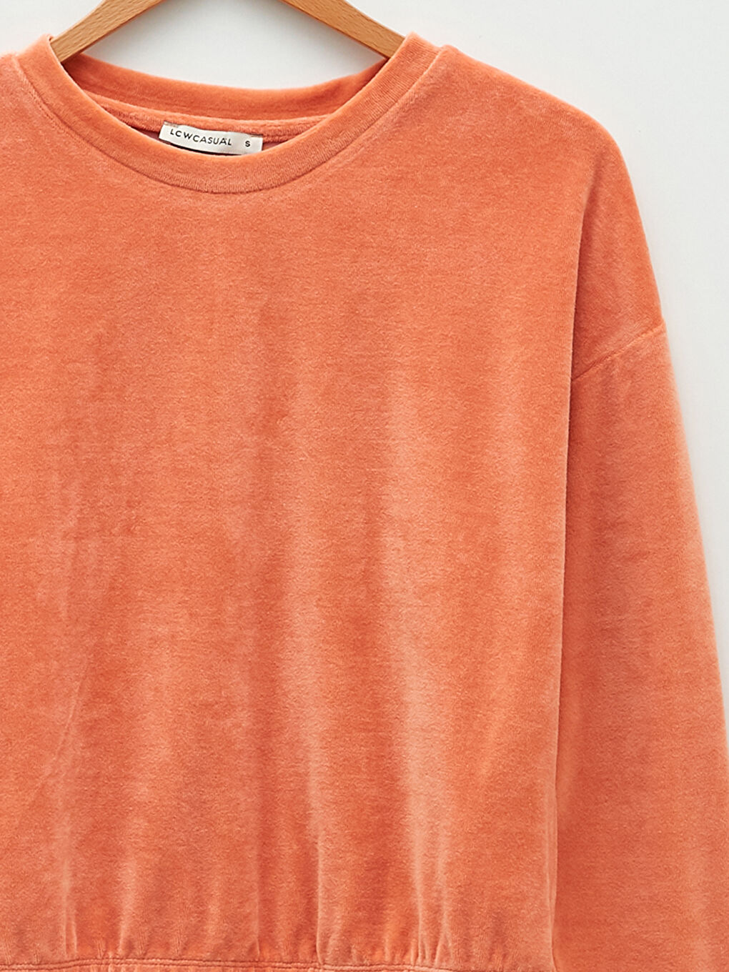 Crew Neck Regular Long Sleeve Velvet Women's Sweatshirt-7