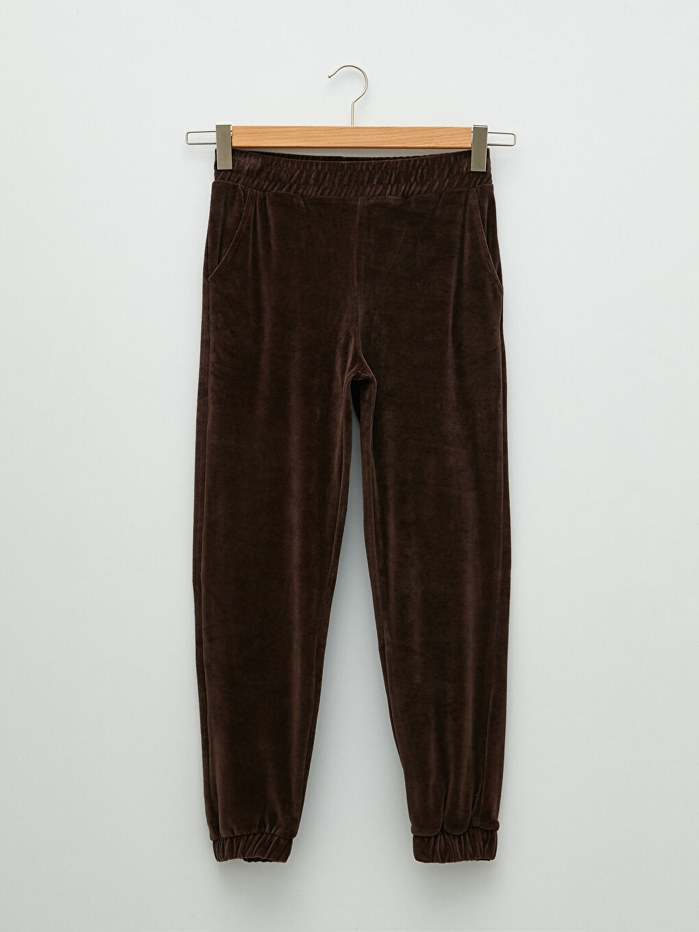 بنطلون رياضي قطيفة بوسط مطاطي عادي للسيدات-5