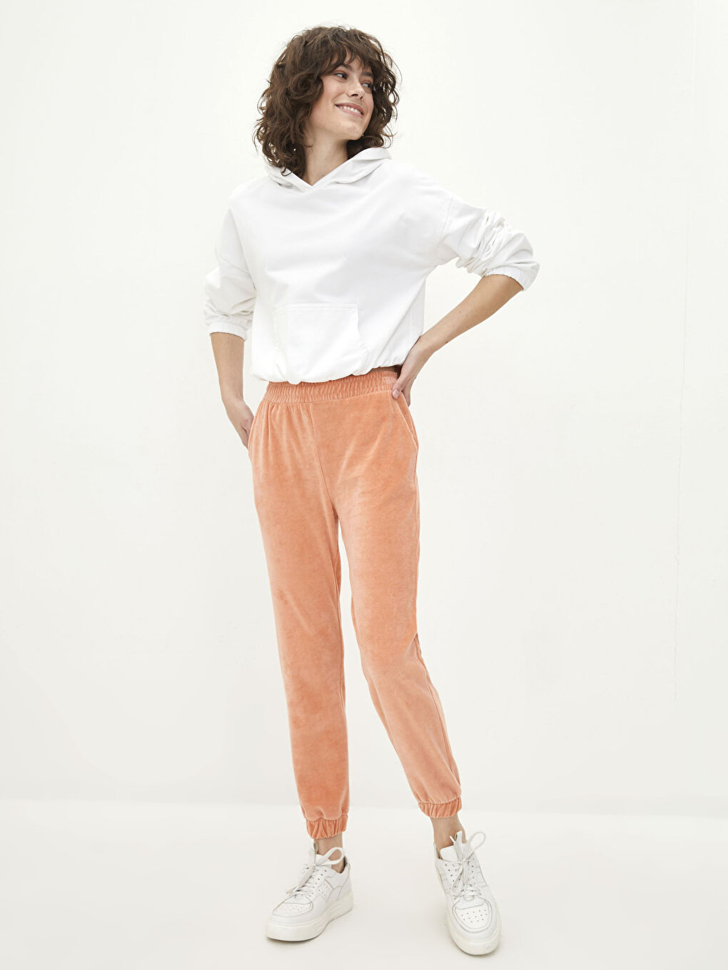 Elastic Waist Regular Velvet Women's Jogger Sweatpants -S28771Z8-FHC