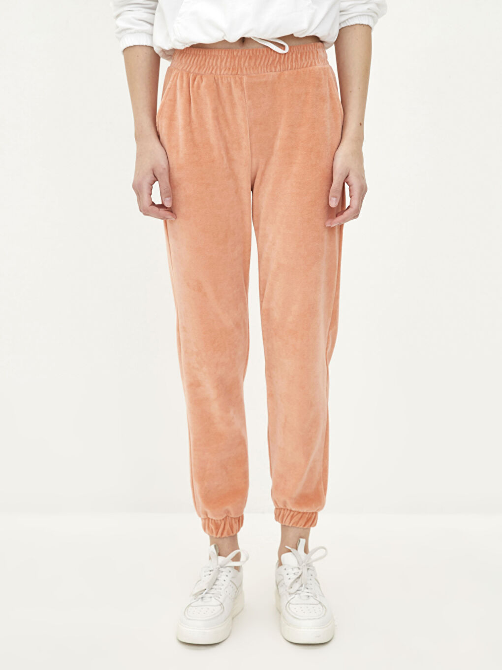 Elastic Waist Regular Velvet Women's Jogger Sweatpants -S28771Z8-FHC