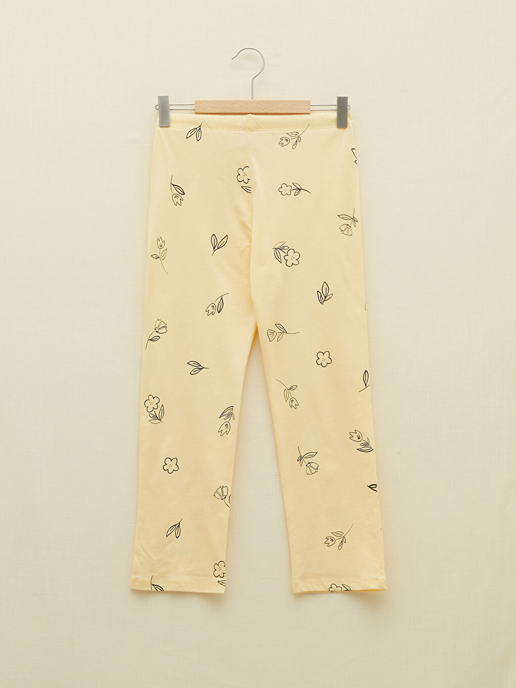 Turuncu Gömlek Yaka Baskılı Uzun Kollu Kız Çocuk Pijama Takımı-4