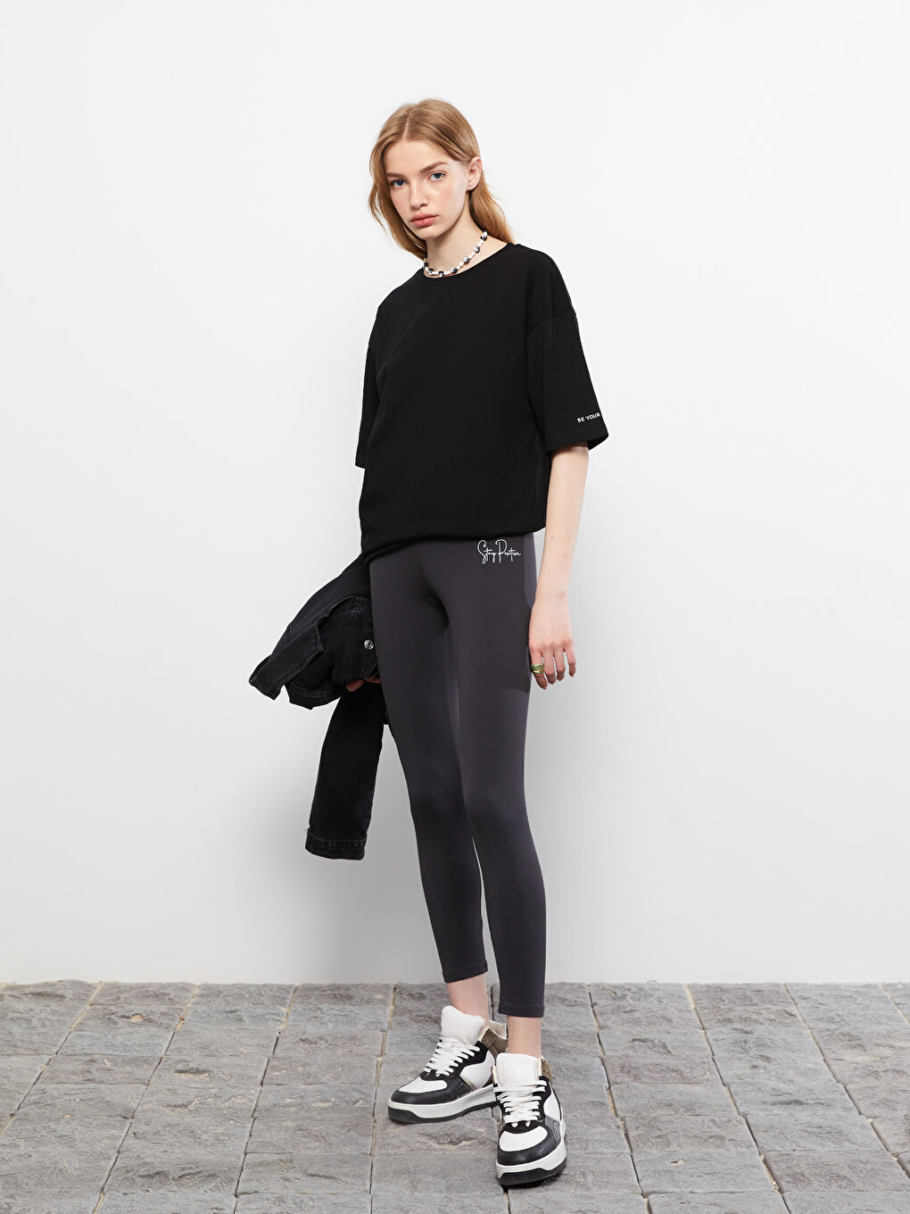 Elastic Waist Printed Cotton Women's Leggings-1