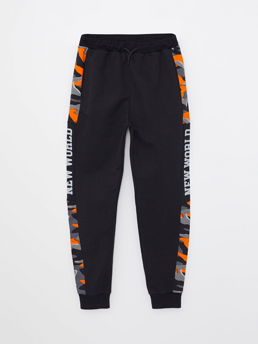 Antrasit Beli Lastikli Baskılı Erkek Çocuk Jogger Eşofman Altı