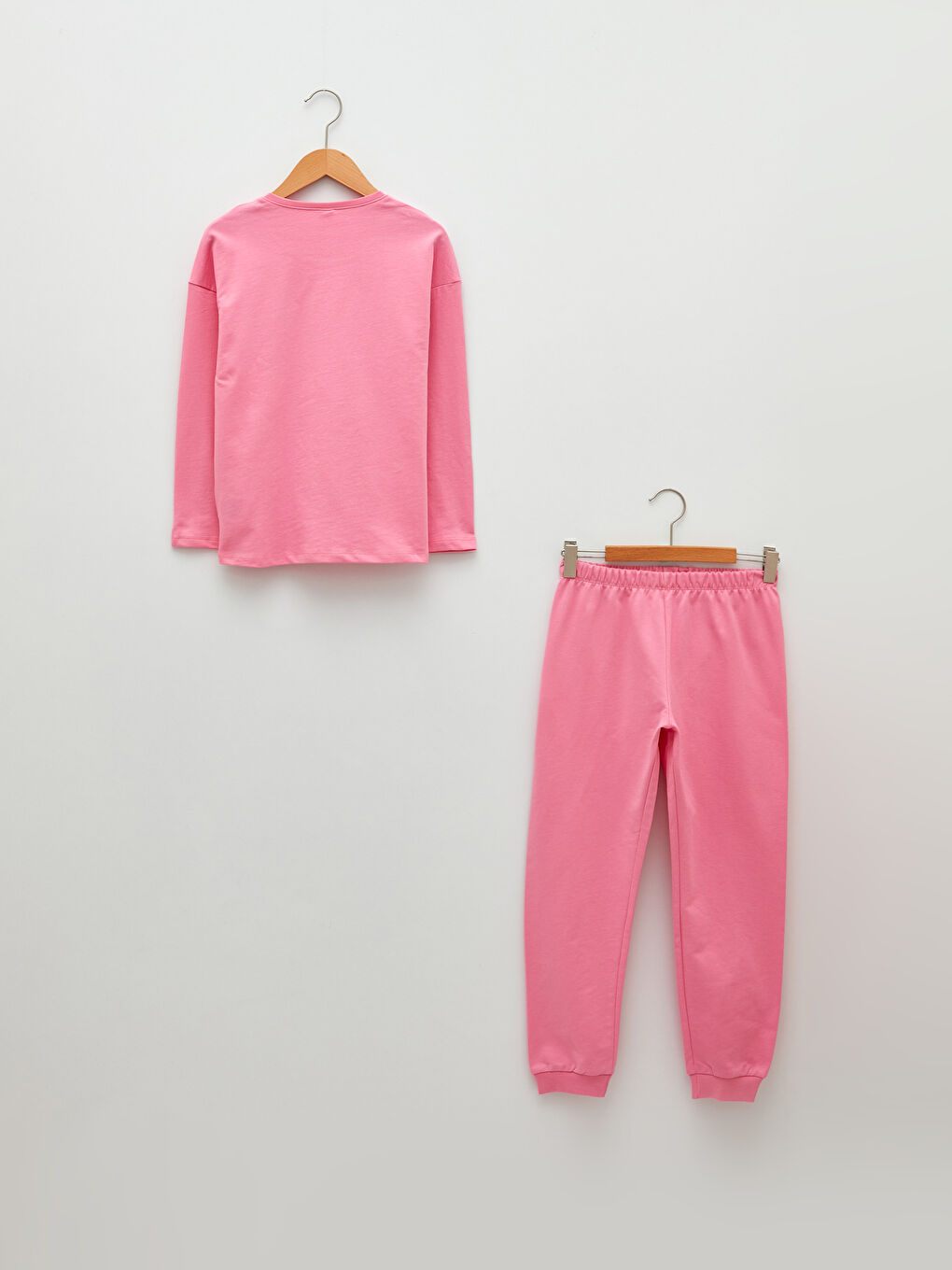 Crew Neck Printed Long Sleeve Girl Pajama Set -S28779Z4-FNB