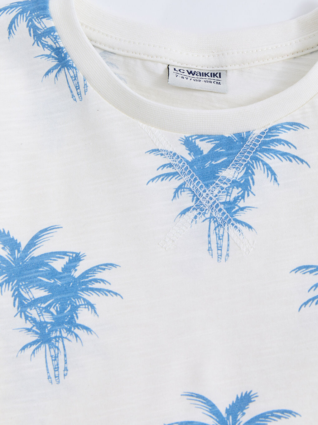 Mavi Bisiklet Yaka Baskılı Kısa Kollu Pamuklu Erkek Çocuk Tişört-2