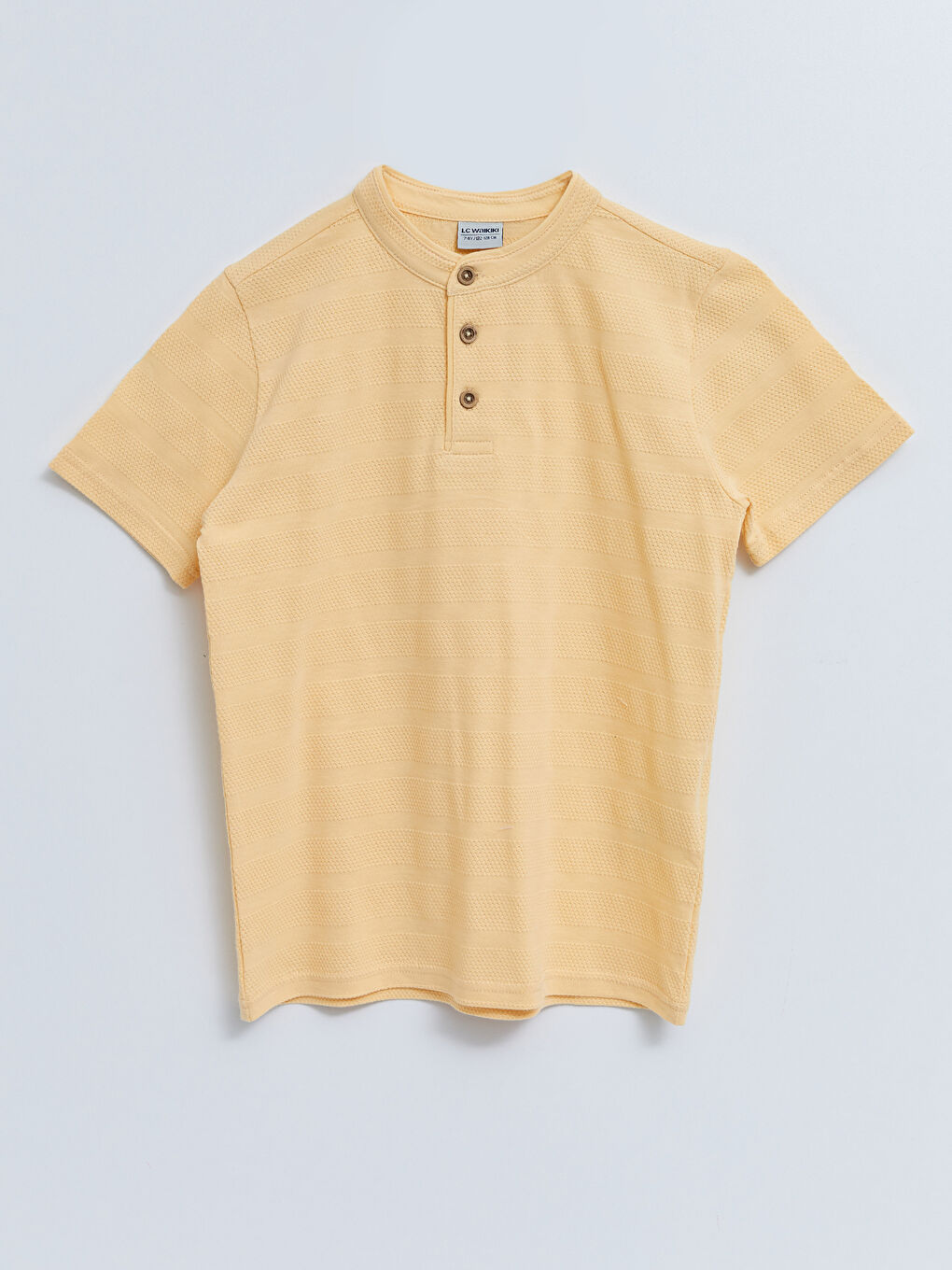 LCW Kids Grandad Collar Patterned Short Sleeve Boy T-Shirt -S28784Z4-FQA