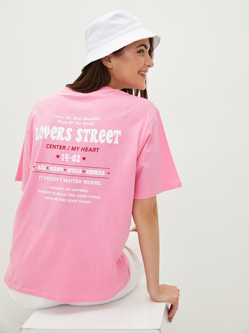 Crew Neck Printed Short Sleeve Cotton Women's T-shirt