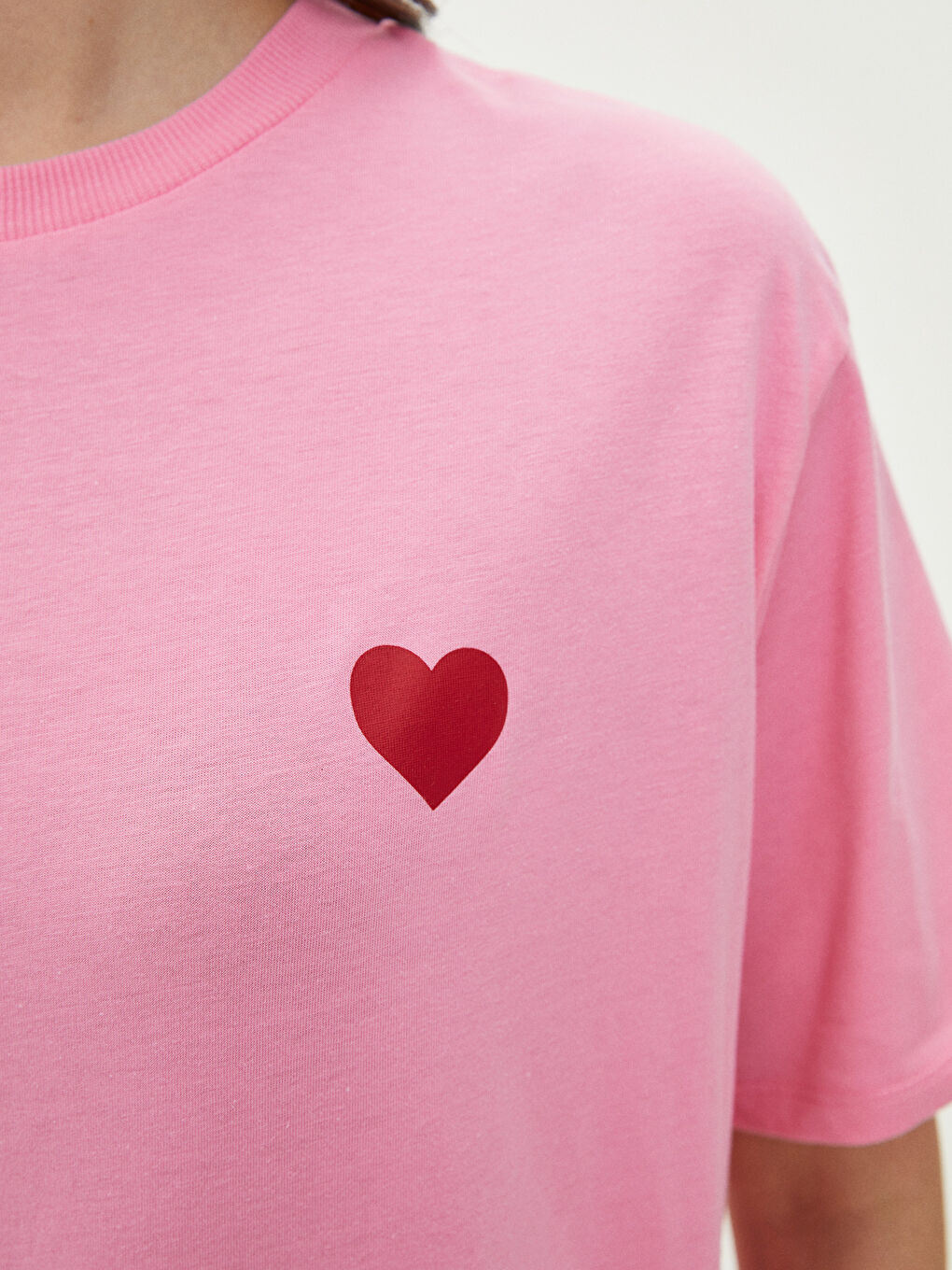 Crew Neck Printed Short Sleeve Cotton Women's T-shirt-3