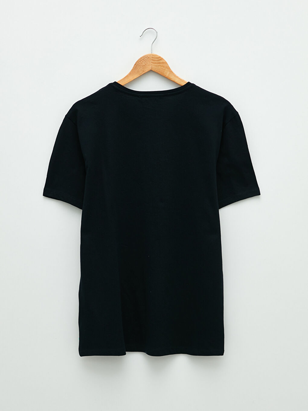 Lacivert Bisiklet Yaka Kısa Kollu Baskılı Penye Erkek Tişört-6