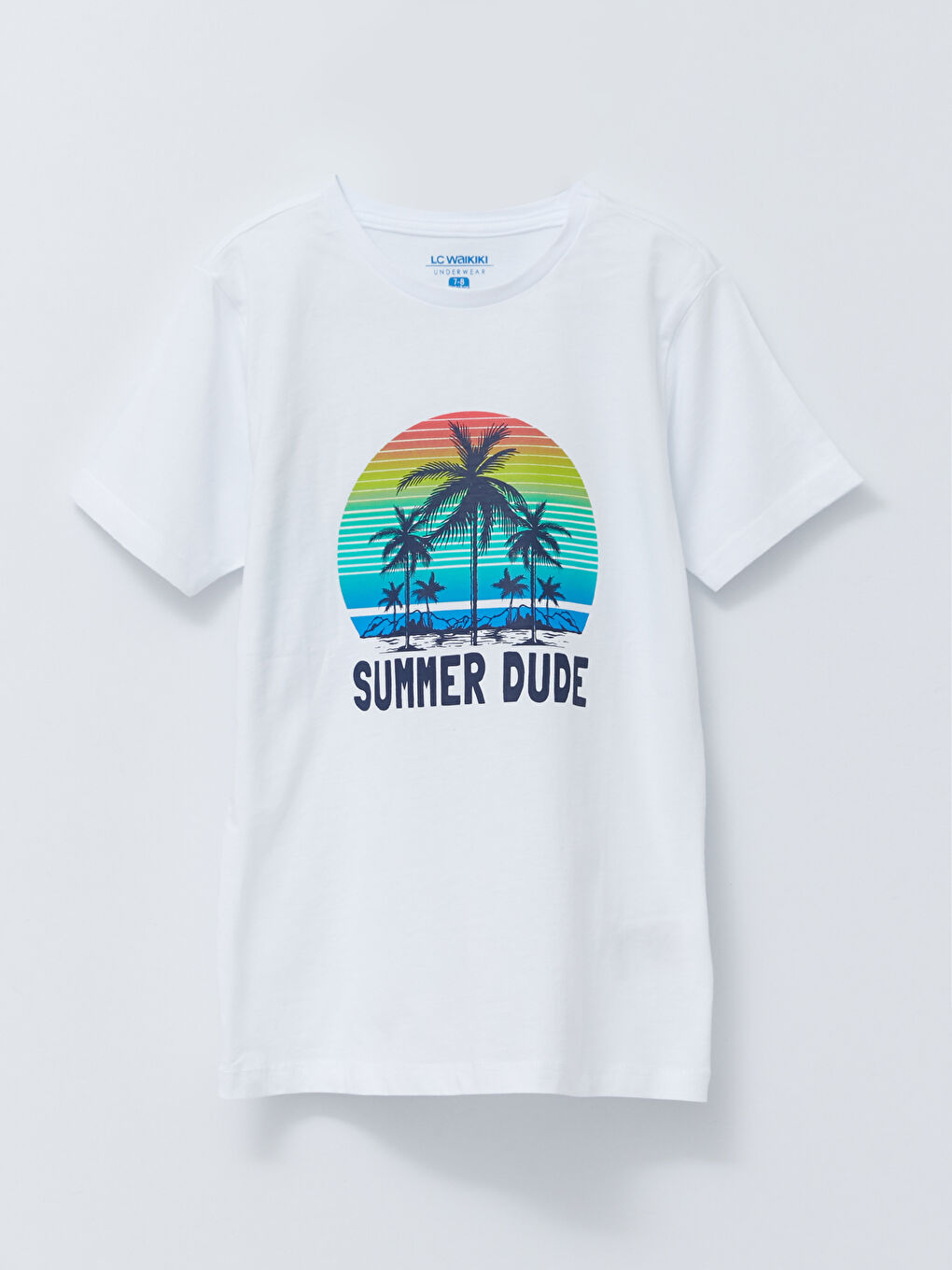 Crew Neck Printed Short Sleeve Boys' Shorts Pyjama Set-1