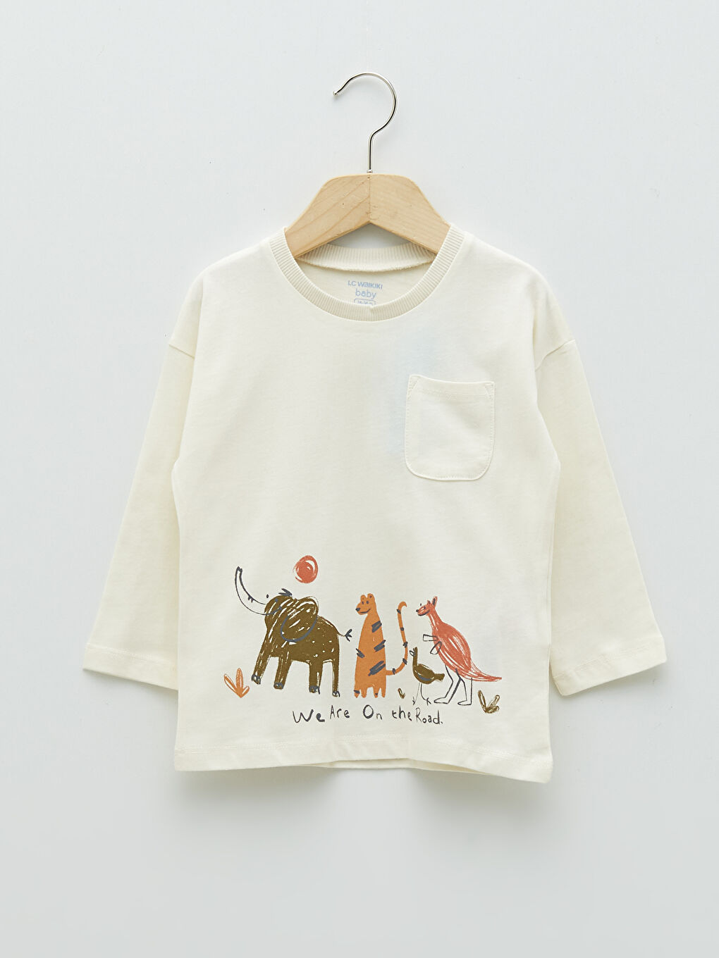 Crew Neck Long Sleeve Printed Cotton Baby Boy T-shirt