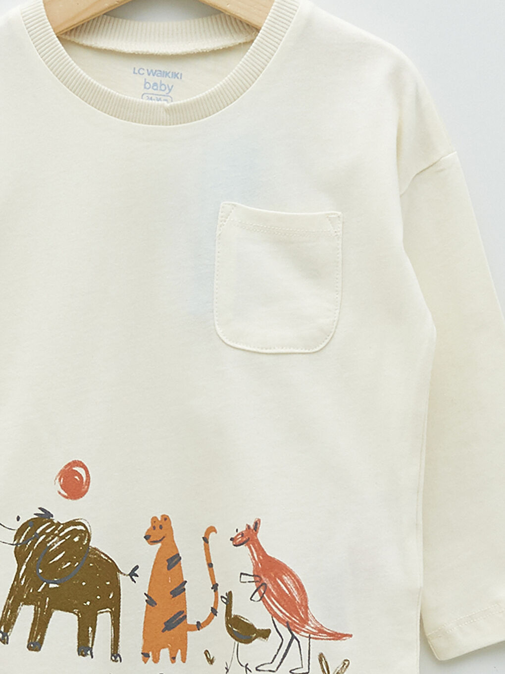 Crew Neck Long Sleeve Printed Cotton Baby Boy T-shirt-2