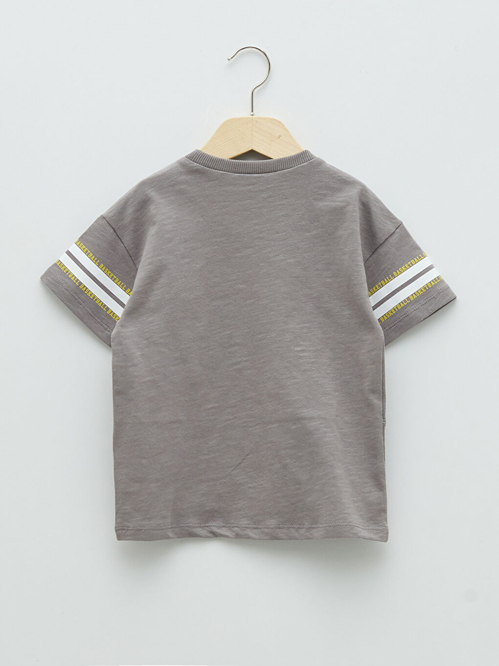 Bisiklet Yaka Kısa Kol Baskılı Pamuklu Erkek Bebek Tişört-1