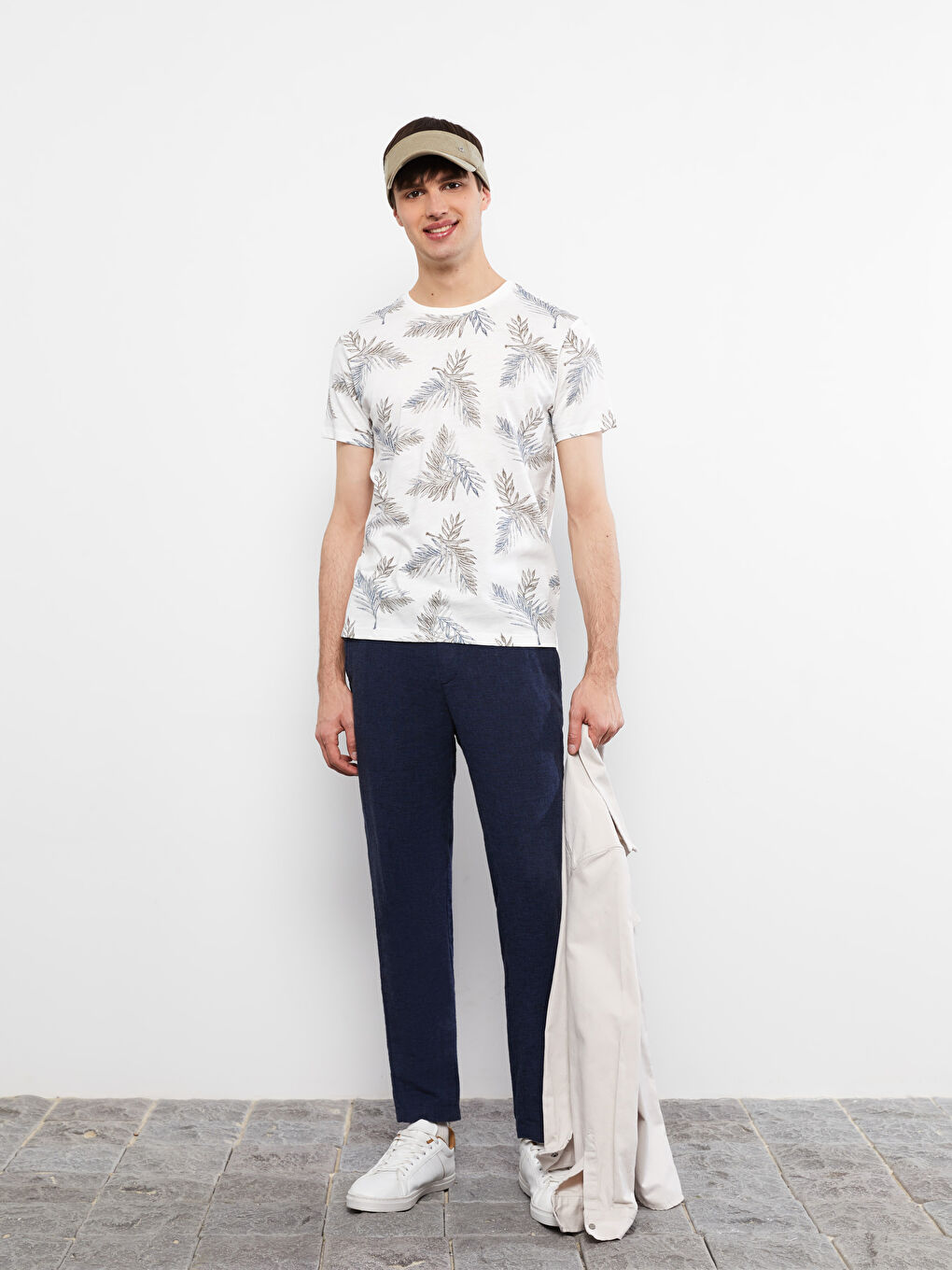 Crew Neck Short Sleeve Printed Combed Cotton Men's T-shirt