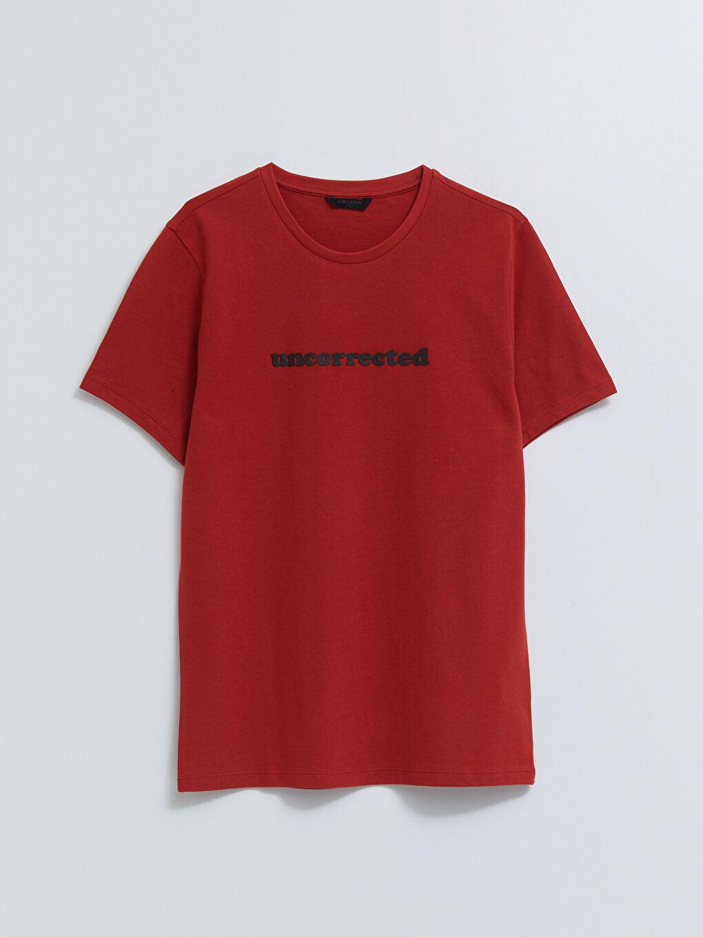 Turuncu Bisiklet Yaka Kısa Kollu Baskılı Penye Erkek Tişört